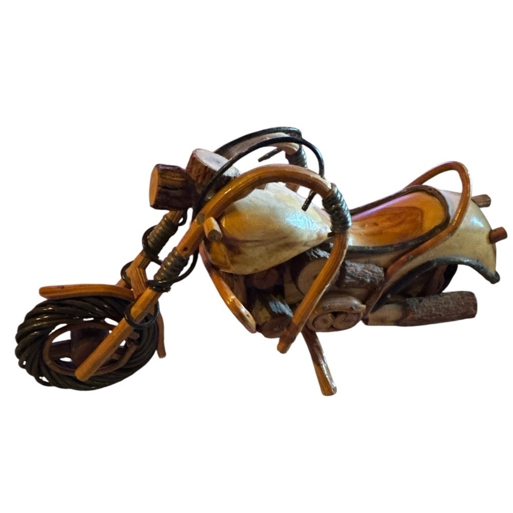 Wooden Motorcycle Sculpture